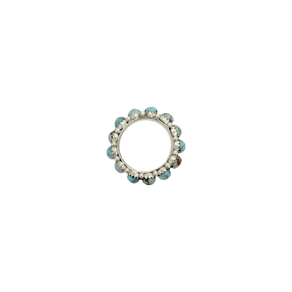 Turquoise Bead Silver Stackable Ring - Picture 6 of 8